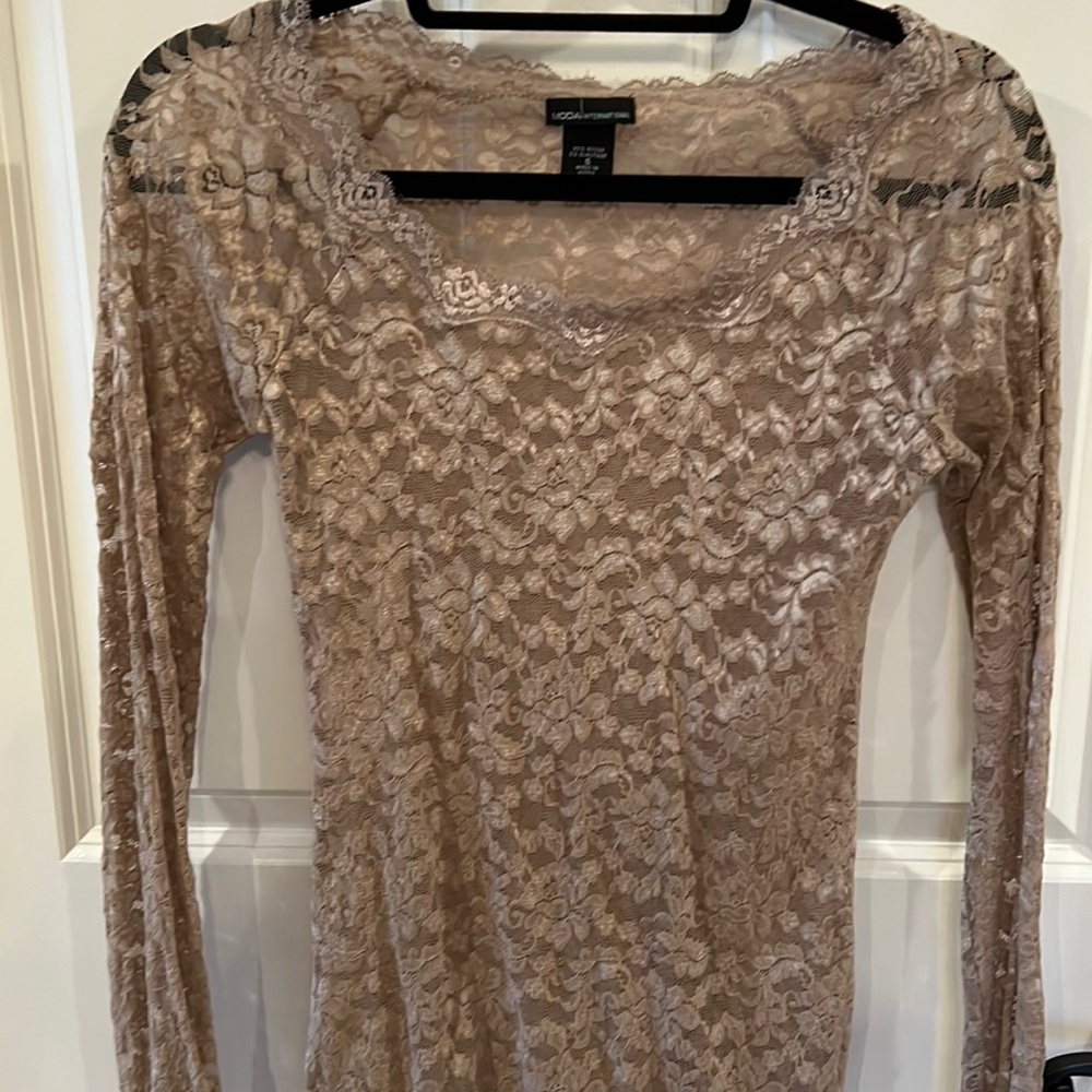 Lace long sleeve blush color